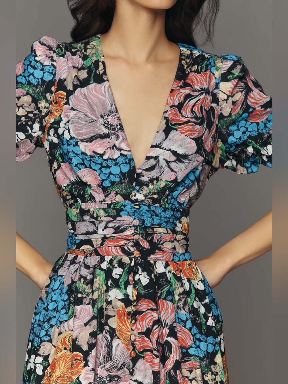 Anthropologie x Yukiko Noritake Katerina Button Front Midi Dress size XL - Picture 13 of 13